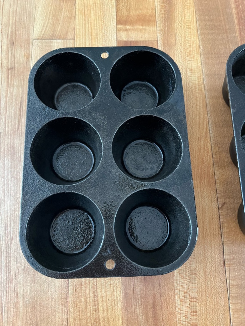 Lodge Premium Cast Iron 6-Cup Muffin Pan - Black - Set of 3
